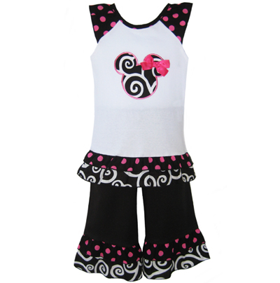 Minnie Mouse Clothing  Girls on Annloren Girls Boutique Minnie Mouse Outfit Clothing   Ebay