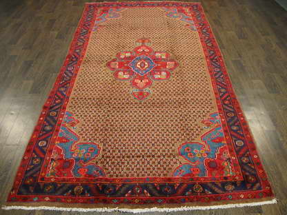 Persian Wool Handmade Area Rug Carpet Brown 4 x 10 ft