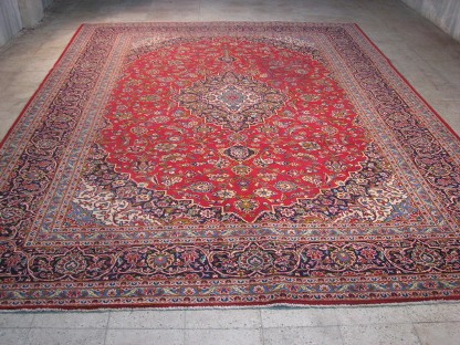 Persian Kashan Handmade Area Rug Carpet Red 9 x 13 ft