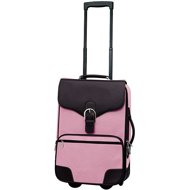 PINK LEATHER ROLLING UPRIGHT CARRY-ON BAG LUGGAGE $340