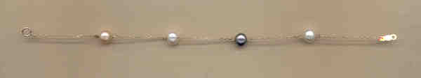 10KT GOLD MULTI FRESHWATER PEARL BRACELET 7.5" 10K