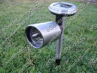 8 Solar Stainless Steel Spotlight Adjustable Spot Light