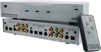 Nyrius S-Video & Digital Audio 3 Input Source Selector SwitchSW200