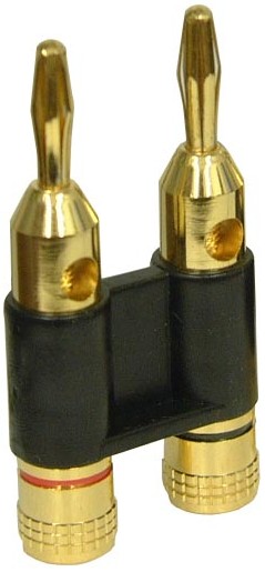 NEW 24k Gold Plated Dual Banana Plug Speaker Wire ConnectorBP1