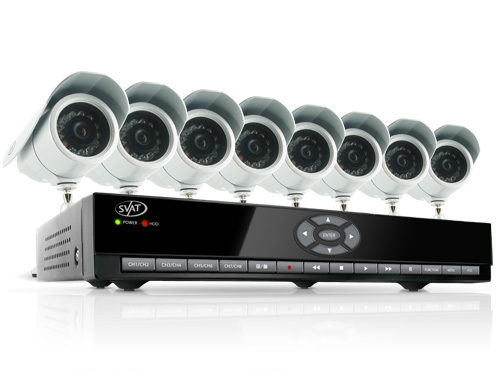 SVAT CV301-8CH-008 8 Channel H.264 500GB HDD DVR Security System with 8 Hi-Res Surveillance Cameras
