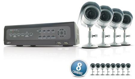 SVAT CV501-16CH-007 DVR Security System with 8 Indoor/Outdoor Night Vision CCD Surveillance Cameras
