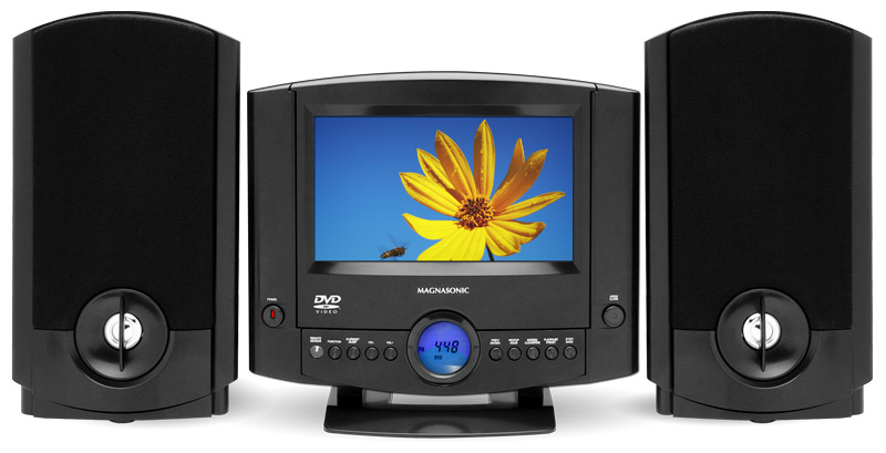 Magnasonic MAG-MMD1040 DVD Player Stereo Speaker Micro System with 7" LCD Screen