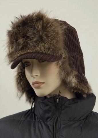 ICEBERG, RACOON HAT, WOMENS, BROWN, SIZE XL