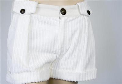 D&G, CORDUROY SHORTS, WOMENS, IVORY, SIZE 40