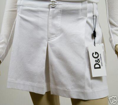 D&G, PIQUE SKORT, WOMENS, WHITE, SIZE 40