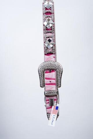 B.B. SIMON, STUDDED BELT, WOMENS, PINK, SIZE XL
