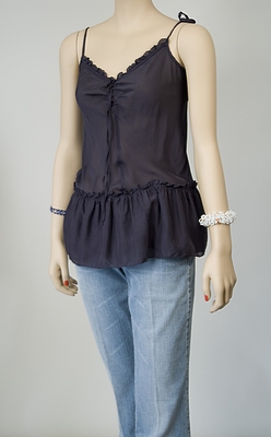 MARC JACOBS, TIE TOP, WOMENS SHIRT, PURPLE, SIZE 2