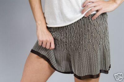 IISLI, AFRICAN SMOCKED, WOMENS SHORTS, BROWN, SIZE M