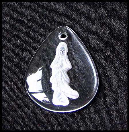 GRACEFUL! QUARTZ QUAN YIN GODDESS Pendant BEAD 7987