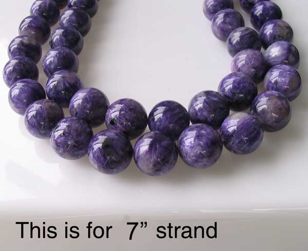 HUGE! RARE! Purple CHAROITE 16mm Bead 7" STRAND 10255HS