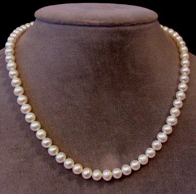 AAA NATURAL WEDDING WHITE Round FW Pearl STRAND!104499