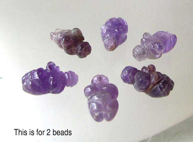 Hand Carved AMETHYST Goddess of Willendorf BEADS 9287AM