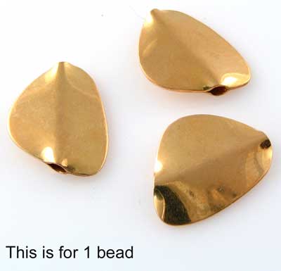 DESIGNER! 20K GOLD 20x15x3mm Petal BEAD 009505