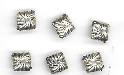 sterling swirl square beads