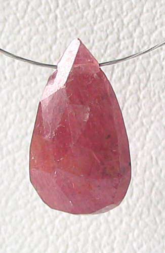 5+ct natural ruby briolette bead