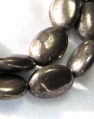 pyrite oval beads