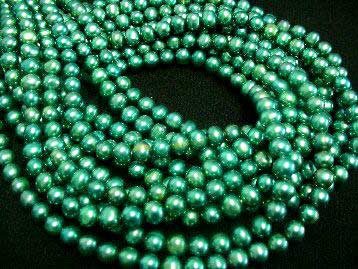 green freshwater pearls