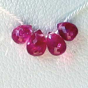 natural ruby briolette bead