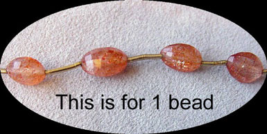 faceted sunstone oval bead
