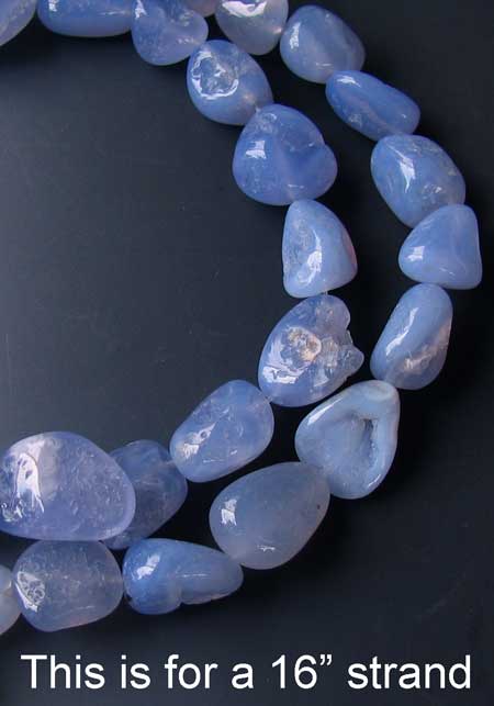 blue chalcedony nugget beads
