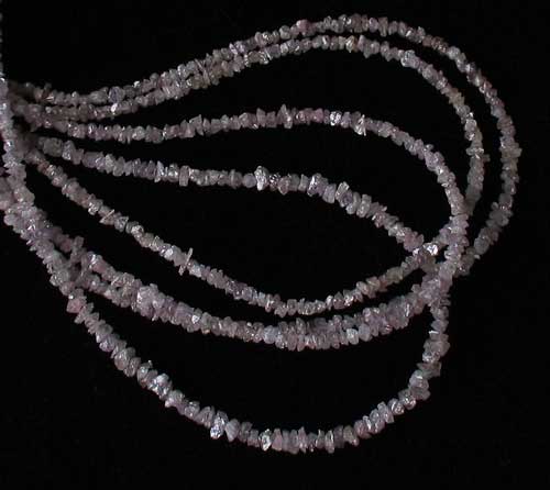 platinum lavender pink diamond beads
