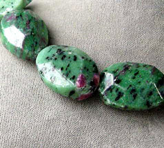 faceted ruby zoisite nugget beads