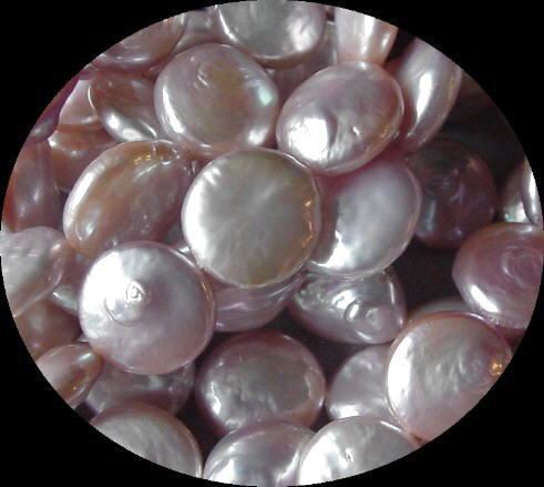 natural lavender pink coin pearl