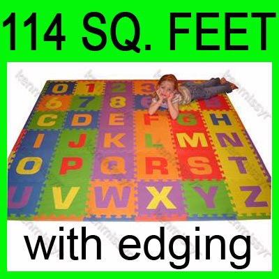 HUGE 114SF ALPHABET NUMBER FOAM ABC PLAY KID MAT PUZZLE