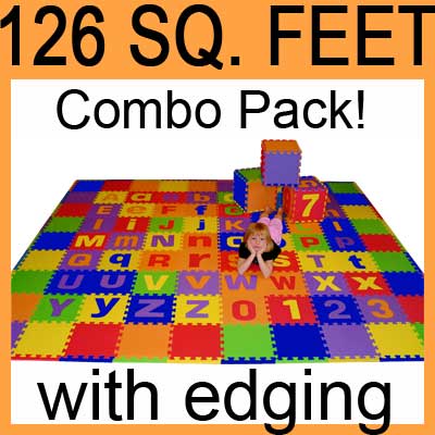 126 SQFT ALPHABET NUMBER FOAM FLOORING MAT ABC PLAY KID