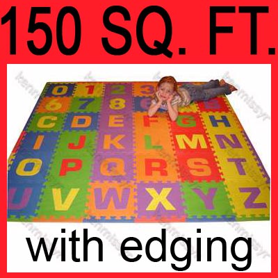 HUGE 150SF ALPHABET NUMBER FOAM ABC PLAY KID MAT PUZZLE