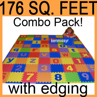 176 SQ FT lowercase ALPHABET NUMBER FOAM FLOOR MAT ABC