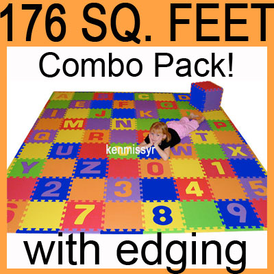 176 SQ FT UPPERCASE ALPHABET NUMBER FOAM FLOOR MAT ABC