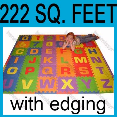 HUGE 222SF ALPHABET NUMBER FOAM ABC PLAY KID MAT PUZZLE