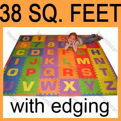 HUGE 38 SF ALPHABET NUMBER FOAM ABC PLAY KID MAT PUZZLE