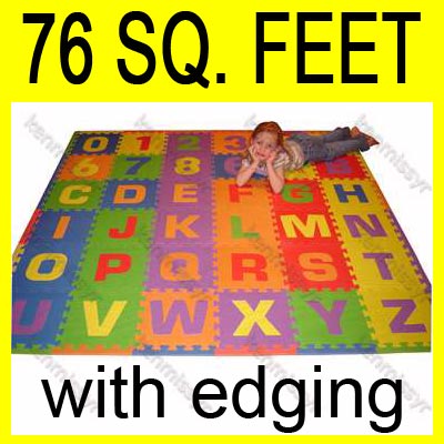 HUGE 76 SF ALPHABET NUMBER FOAM ABC PLAY KID MAT PUZZLE
