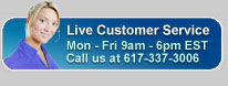 Call Us: 617-337-3006. 9am to 6pm Eastern Time Monday thru Friday