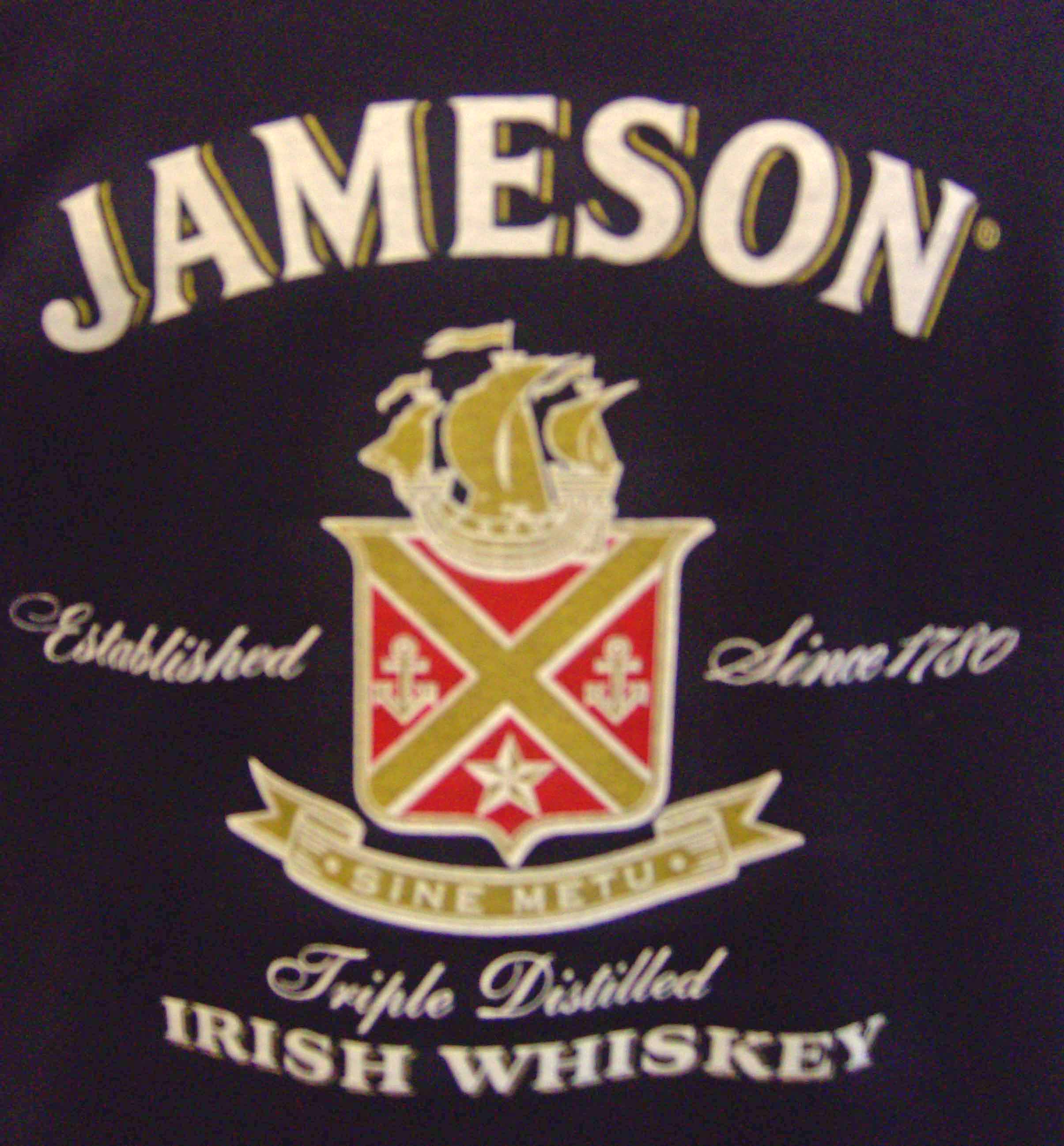 Jameson Irish Whiskey T Shirt Ireland Black Mens