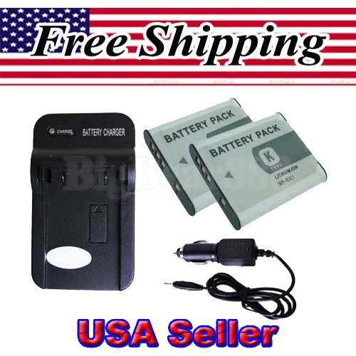 2X NP-BK1 NPBK1 Type K Li-ion Battery +Charger For Sony