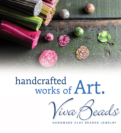 Clay cane transformed into Viva Beads