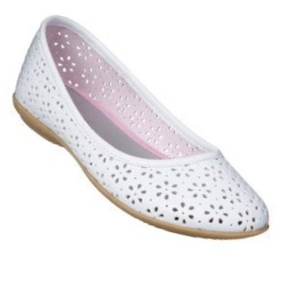 White Dress Shoes  Women on Girls White Cut Out Ballet Flats Dress Shoes   Ebay