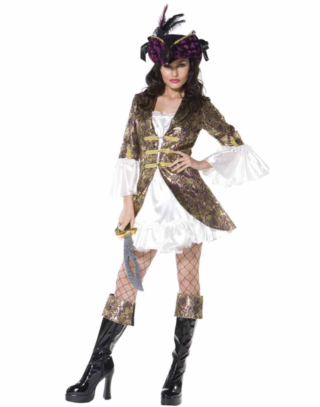 Captain Swashbuckler Sexy Pirate Wench Womens Victorian Halloween Costume Set M Ebay 7661