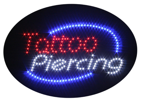NEW Animated TATTOO PIERCING Shop LED Light Neon Sign