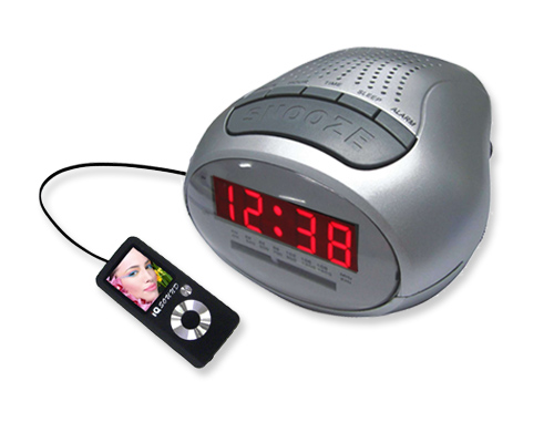 New SuperSonic SC-370 Silver Digital Alarm Clock Radio
