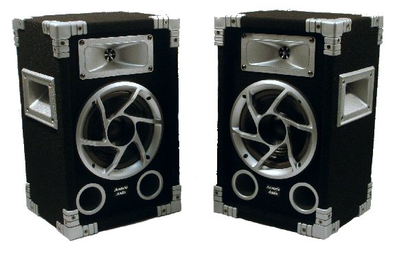 2 New 600 Watt DJ Speakers Acoustic Audio GX-400 Stereo