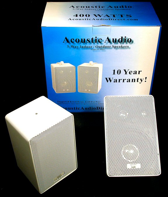 New Pair Car Speakers 400 Watt 3-Way White Audio 251W